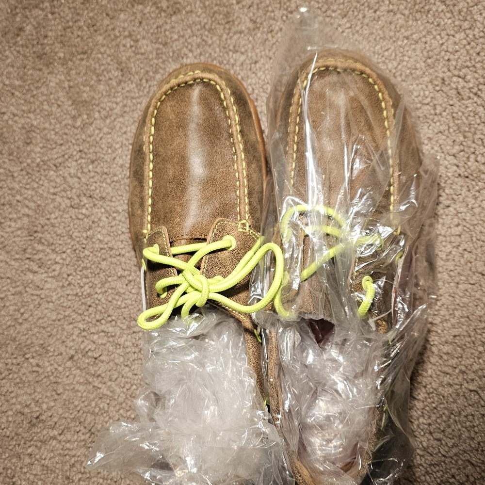 Twisted X Brown Loafers with Yellow Accents
